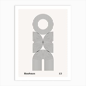 Geometric Bauhaus Poster B&W 13 Art Print