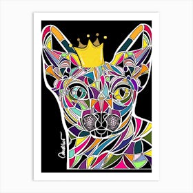 Colorful mosaic cat Art Print