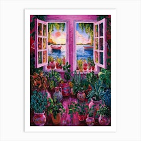 Pink Window 1 Art Print