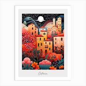 Poster Of Catania, Italy, Illustration In The Style Of Pop Art 1 Art Print