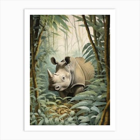 Rhino Exploring The Forest 8 Art Print