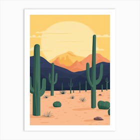 Cactus Desert Landscape Art Print