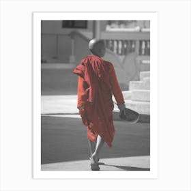 Monk Walking, Myanmar Art Print