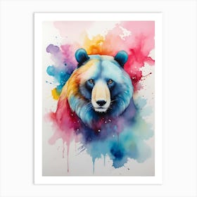 Colorful Bear Canvas Print Art Print