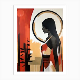 Woman In Red Dress | | Boho print Art Print