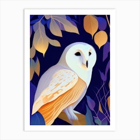 Barn Owl Pop Matisse Bird Art Print