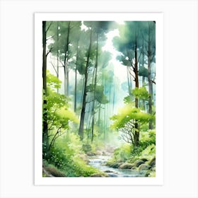 Watercolor Of A Forest 1 Art Print