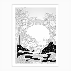 Black And White Illustration Art Print