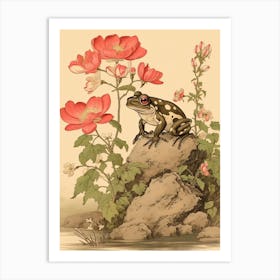 Vintage Japanese Frog Burrow 5 Art Print