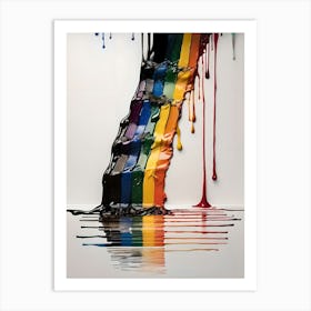 Crayons of a Liquid Prism: A Melted Rainbow Art Print