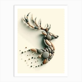 Deer Made Of Rocks Art Print