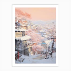 Dreamy Winter Painting Seoul South Korea 3 Art Print