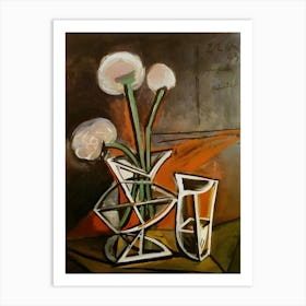 Pablo Picasso Flowers In A Vase Art Print