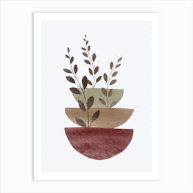 Bowls With Leaves Art Print