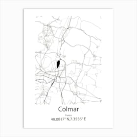 Colmar,France Minimalist Map Art Print