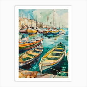 Boats In The Harbor 13 Art Print