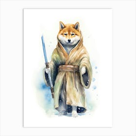 Shiba Inu Dog As A Jedi 2 Art Print