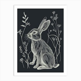 Argente Rabbit Minimalist Illustration 1 Art Print