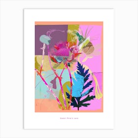 Queen Anne S Lace 4 Neon Flower Collage Poster Art Print