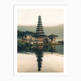 Pagoda Landscape Sky Clouds Bali Indonesia Temples Water Art Print