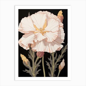 Flower Illustration Carnation Dianthus 8 Art Print