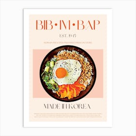 Bibimbap Mid Century Art Print