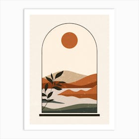 Landscape With Sun Art Print