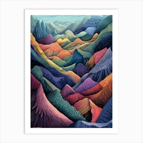 Colorful Mountain Landscape 5 Art Print