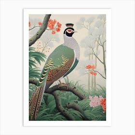 Ohara Koson Inspired Bird Painting Pheasant 2 Art Print