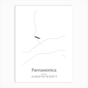 Pannawonica,Australia Minimalist Map Art Print