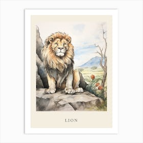 Beatrix Potter Inspired  Animal Watercolour Lion 2 Art Print