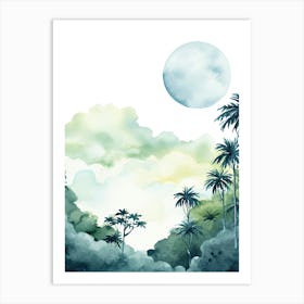 Watercolour Of Monteverde Cloud Forest   Costa Rica 1 Art Print