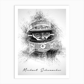 Michael Schumacher Driver Sketch Art Print