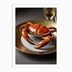 Crab On A Plate Art Print