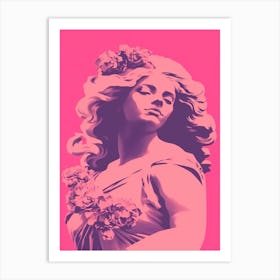 Aphrodite Greek Goddess Pop Art Pink 2 Art Print