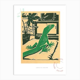 Lizard In The Living Room Block 2 Poster Art Print