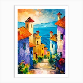 Colorful Houses By The Sea Art Print