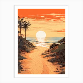 Cable Beach Print Golden Tones 4 Art Print