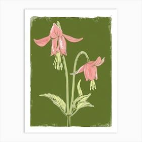 Pink & Green Aconitum 1 Art Print