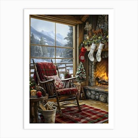 Christmas In The Cabin Art Print