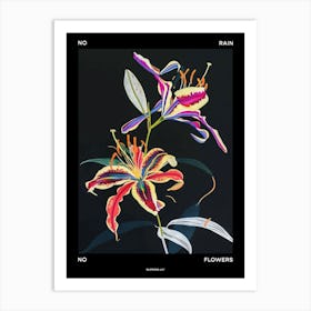 No Rain No Flowers Poster Gloriosa Lily 3 Art Print