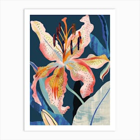 Colourful Flower Illustration Lily 4 Art Print