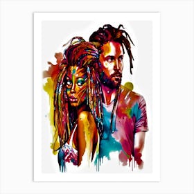 We Fit - Man And Woman With Dreadlocks Art Print