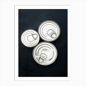 Tin cans — Food kitchen poster/blackboard, photo art 1 Art Print