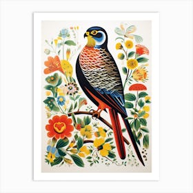 Scandinavian Bird Illustration Eurasian Sparrowhawk 3 Art Print