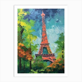 Eiffel Tower Paris France David Hockney Style 11 Art Print