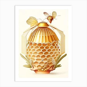 Nectar Honey 3 Beehive Vintage Art Print