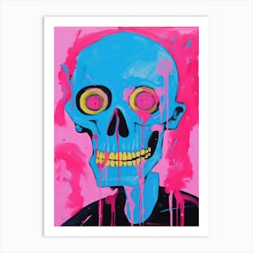 Blue Skull 4 Art Print