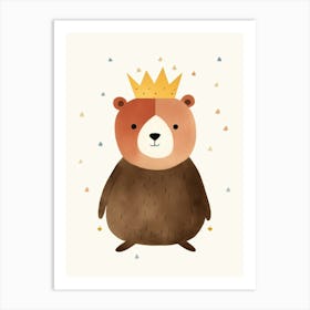 Little Brown Bear 8 Wearing A Crown Art Print