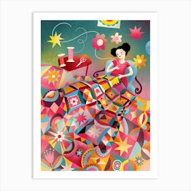 Magical Quilting Time Art Print